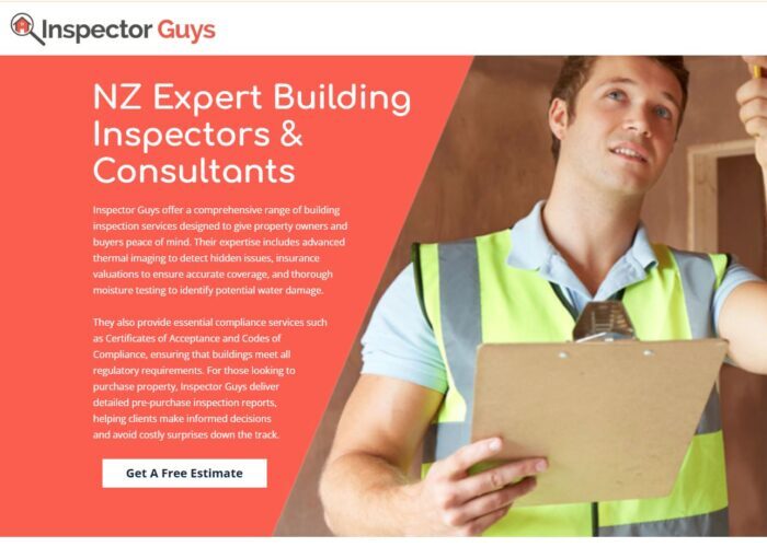 Inspector Guys Building Inspections website by Kiwi Web Design Auckland
