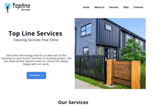 Topline Services cleaning website built by Kiwi Web Design