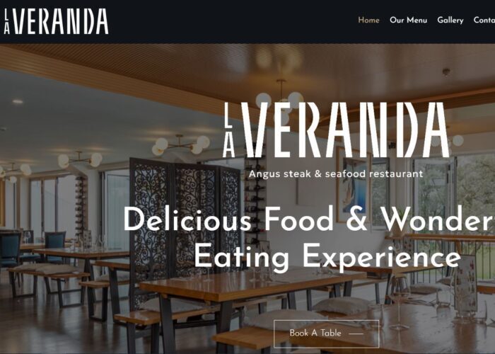 La Veranda restaurant website by Kiwi Web Design Auckland