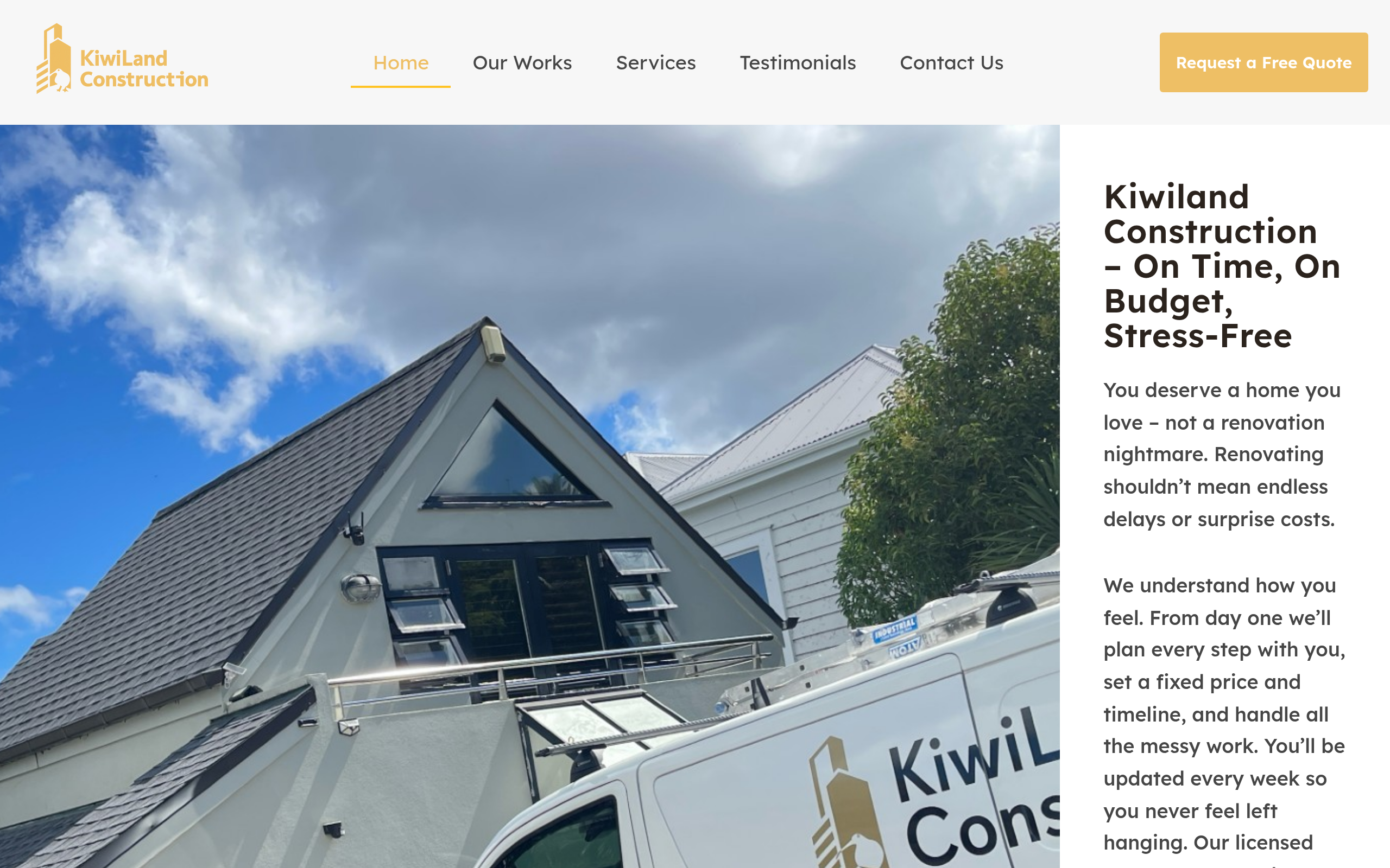 Kiwiland Construction website by Kiwi Web Design Auckland